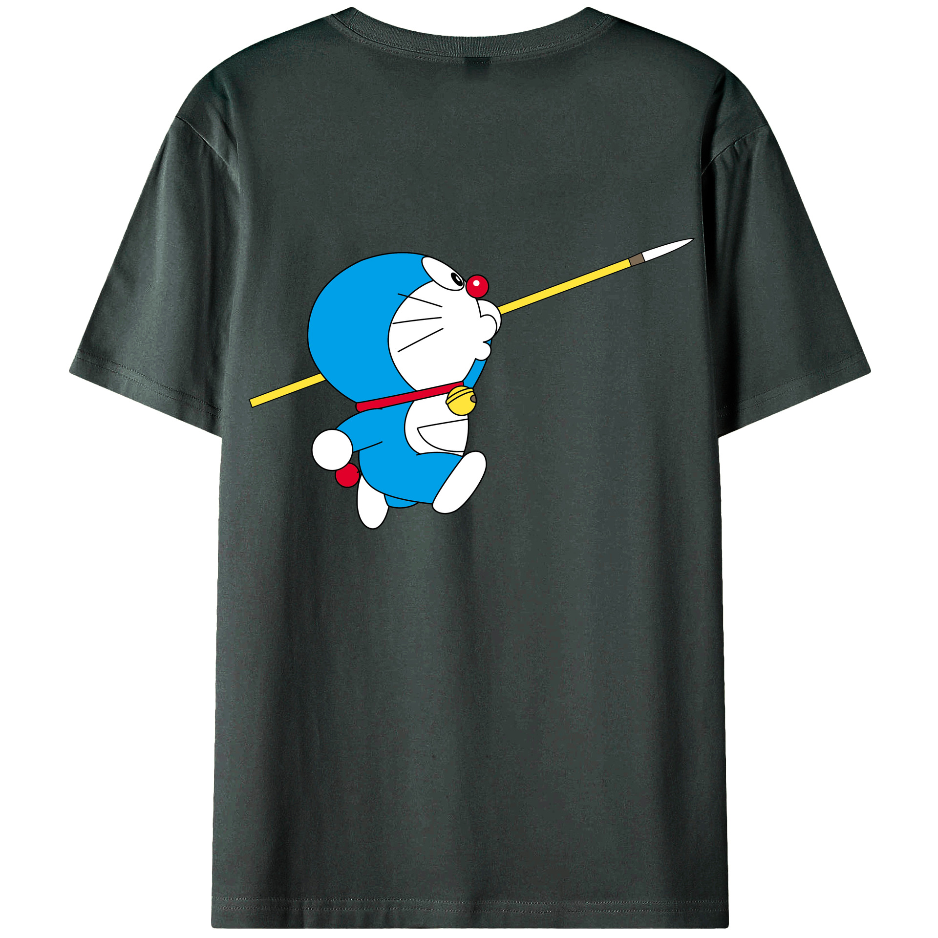 （画像用） ドラえもん Doraemon 綿100％ メンズ半袖Tシャツ（バックプリント） 通気性